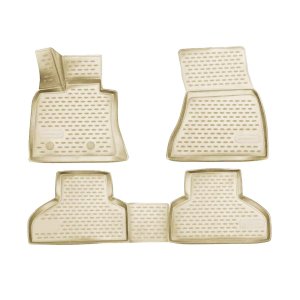 BMW X5 Floor Mats - Omac - Rubber TPE 4 Pcs - Beige - '14-'18